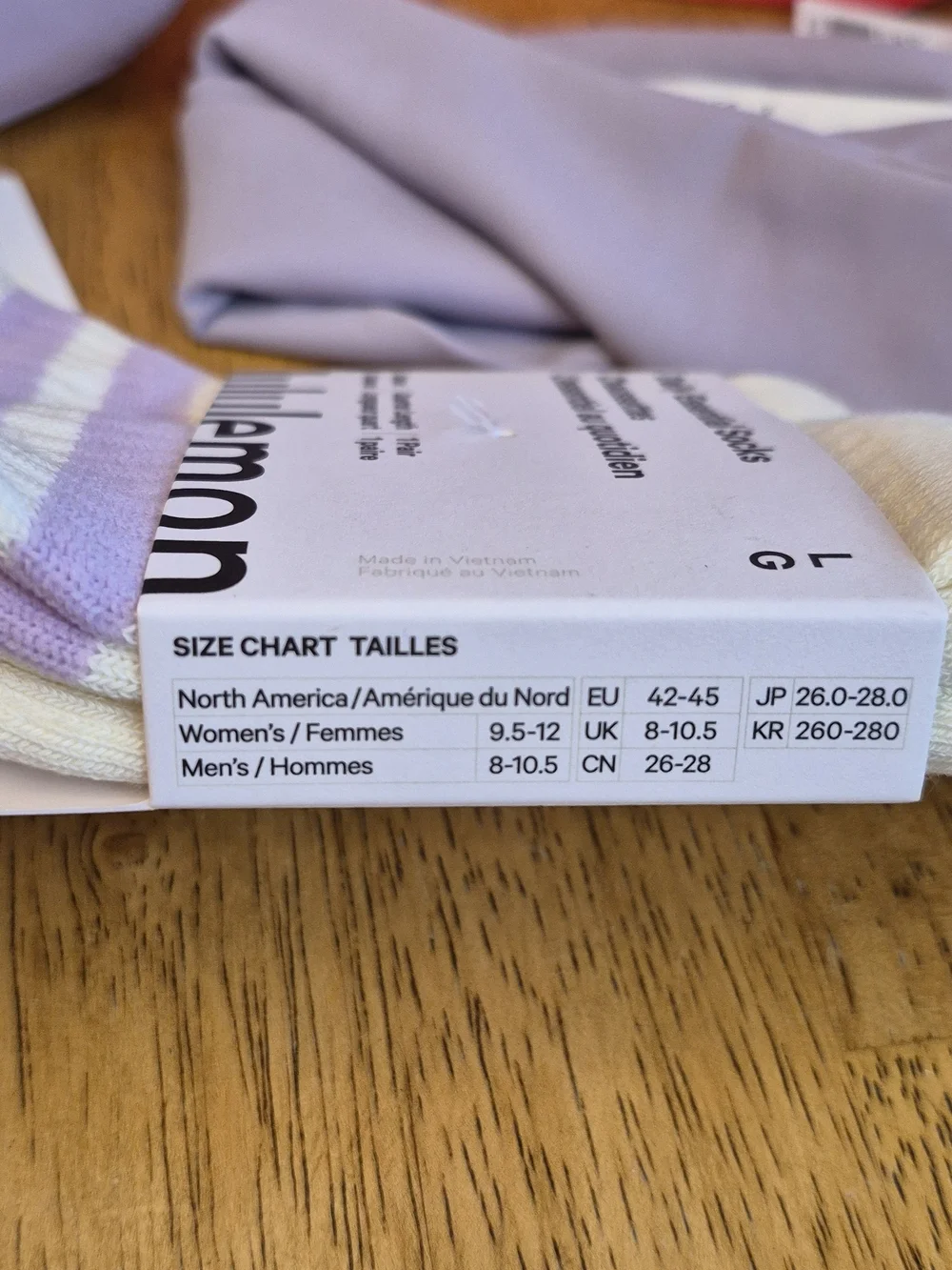 Lululemon SET Lavender Socks Crossover Headband Clippable Pouch & Reusable Tote